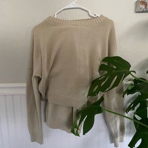 Tan Knit Sweater Set